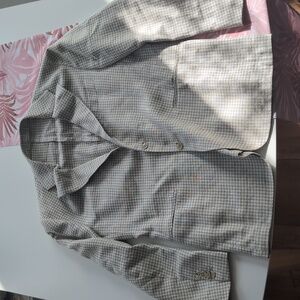 Suitsupply Havana Jetted Linen Silk Blazer (beige check)